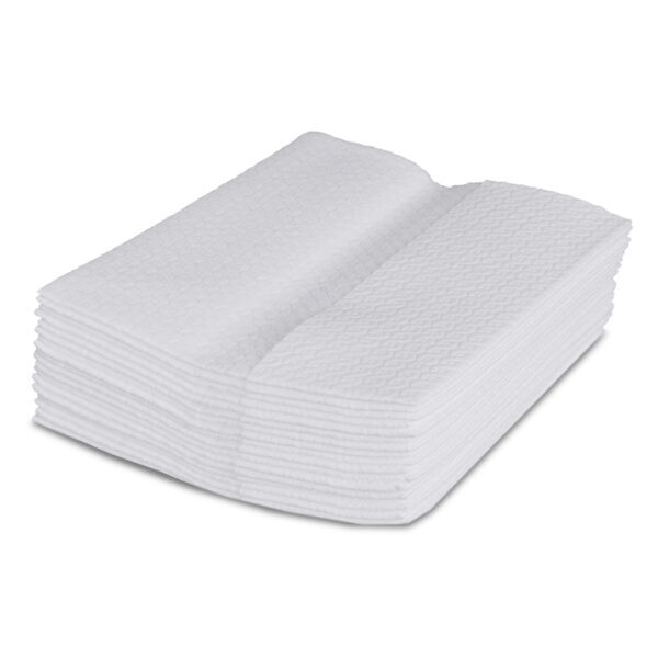 Cellulose non-woven wipes, white embossed