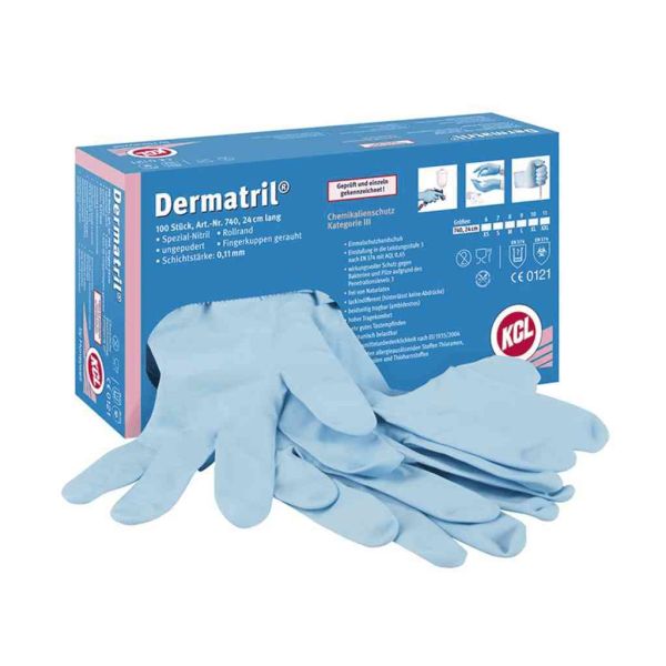 Dermatril 740 KCL, Nitril-Handschuhe, hellblau