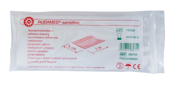 RUDAMED®-sensitive Wundschnellverband, 6 cm x 1 m