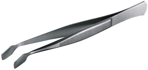 Deckglaspinzette rostfrei, gebogen