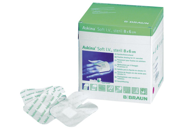 Askina® Soft I.V Kanülenfixierpflaster, steril., 8 x 6 cm
