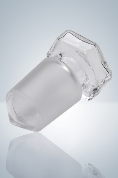 Glass stopper, hollow, with drip-off tip