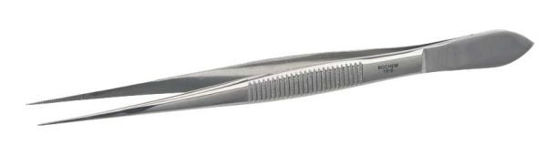Forceps, pointed, straight, 18/10 steel