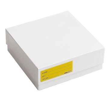 Cryobox, 136 x 136 x 50 mm, white, with lid